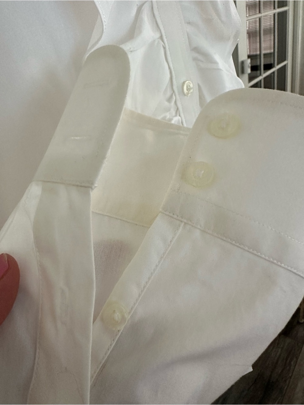 Chaps White Ruffle Front Blouse - Picture 4 of 7